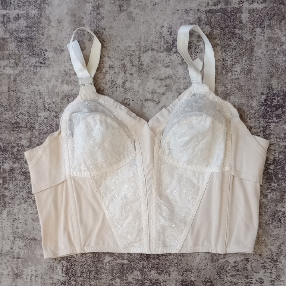 Vintage Cream Bustier Corset Longline Bra